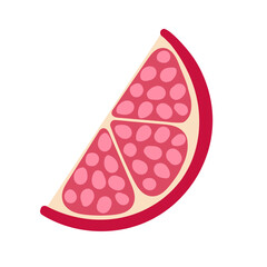 quartier de grenade rose et rouge