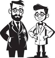 Empathy Etchings Doctor Patient Bonds Depicted in Black Iconic Design Healing Embrace Doctor Patient Unity in Black Vector Symbolism