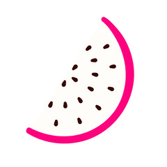 quartier de fruit du dragon rose et blanc