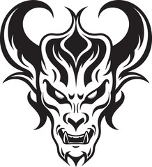 Minotaurs Labyrinth Vector Icon, Power and Mystery Chimeras Song Black Logo, Beauty and Beast