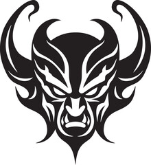 Diabolic Impression Devilhead Tattoo Icon Shadowy Sign Evil Devilhead Logo Design