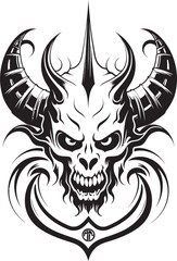 Obsidian Oath Black Devilhead Design Sinuous Seal Devilhead Tattoo Symbol