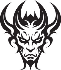 Diabolic Dynasty Black Devilhead Vector Clash of Shadows Black Vector Fighting Icon