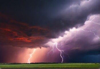 A picture of a storm with a bright colorful light in the background from Generative AI