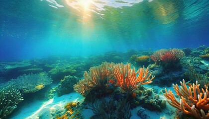 Fototapeta na wymiar underwater realm deep ocean coral reef 