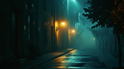 Dark gloomy city