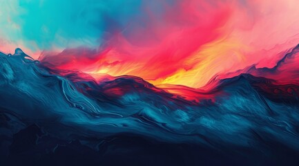 Colorful aesthetic background. Abstract ocean wallpaper.