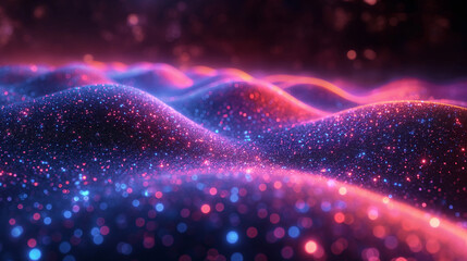 background of waves pink and purple with sparkles