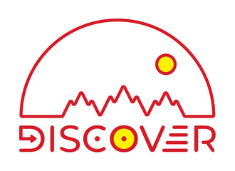 mountain symbol and discover logo