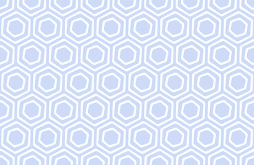 Seamless Geometric Hexagons Light Blue Pattern.