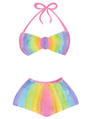Cute rainbow fashionable bikini