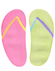 Cute rainbow fashionable flip-flops