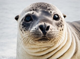 Crisp White Sea Lion Portrait