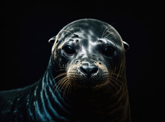 Obraz premium Studio Sea Lion Silhouette