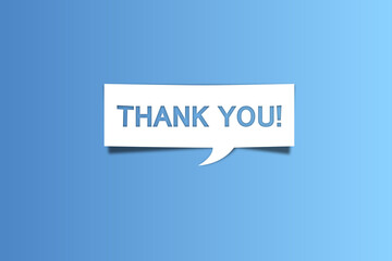 Thank You Speech Bubble Banner with Blue Background