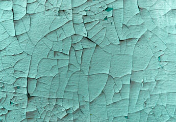 texture old wall with blue paint close up