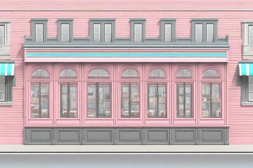 Obraz premium cute pink little chic boutique facade , storefront template