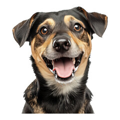 Studio portrait of a smiling dog