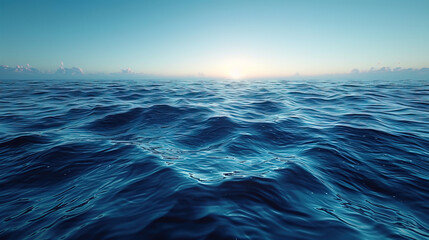 Obraz premium Ocean waving water surface, early in the morning. AI