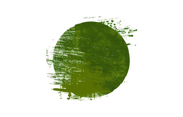 Painted green brush circle vector - obrazy, fototapety, plakaty
