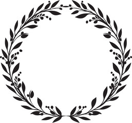 Obsidian Ornament Ornamental Black Doodle Leaves Wreath Dark Doodle Decor Decorative Black Doodle Leaves Wreath