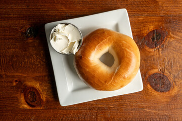 Plain bagel with cream cheese