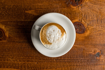 cappuccino in a cup and saucer