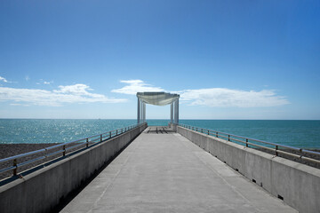 Whalebone Pier. Ocean. Napier Hawke's Bay New Zealand. Coast. Boulevard. Walkway