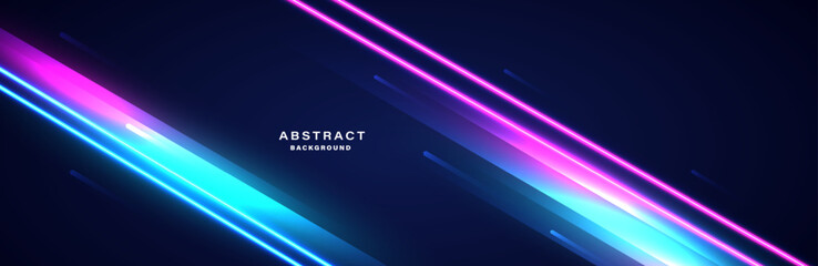 Abstract futuristic background with glowing neon light effect. Vector illustration.
