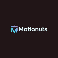 Fototapeta na wymiar Motionuts Logo Design, Nut and M logo, Motion Company Logo, Logo with Nut