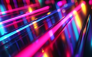 Prismatic chromatic holographic aesthetic neon lights lines blur texture background
