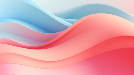 Naklejka premium Abstract 3d wavy smooth background. Multicolor pastel colour palette. Aesthetic concept. Generative AI