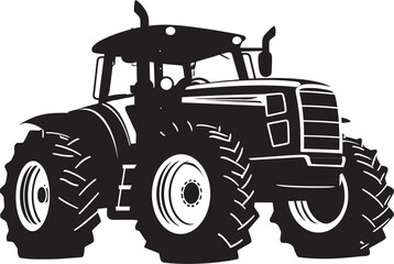Field Force Dynamic Tractor Logo in Black Agrarian Ace Stylish Tractor Vector Emblem