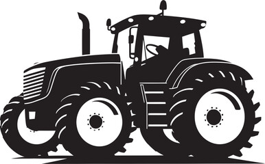 Agricraft Black Tractor Design Rural Racer Sleek Tractor Emblem in Black