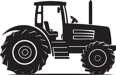 Farm Flux Dynamic Tractor Vector Logo Design Icon Agrigear Black Tractor Design