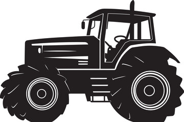 Agrigear Black Tractor Design Rural Renovator Sleek Tractor Emblem in Black