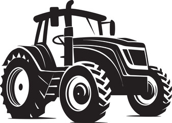Rural Renovator Sleek Tractor Emblem in Black Field Voyager Contemporary Tractor Icon