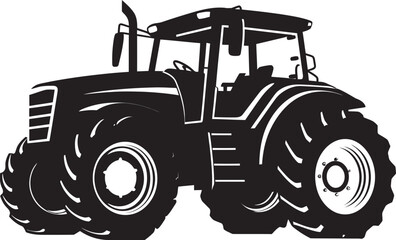 Harvest Hauler Black Tractor Vector Logo Design Farm Frontier Dynamic Tractor Emblem