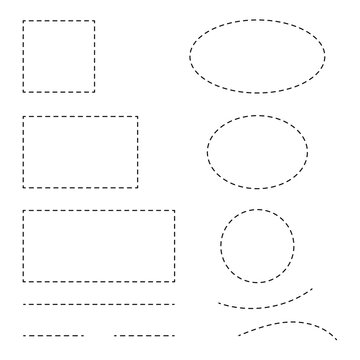 Dotted lines circles and boxes borders