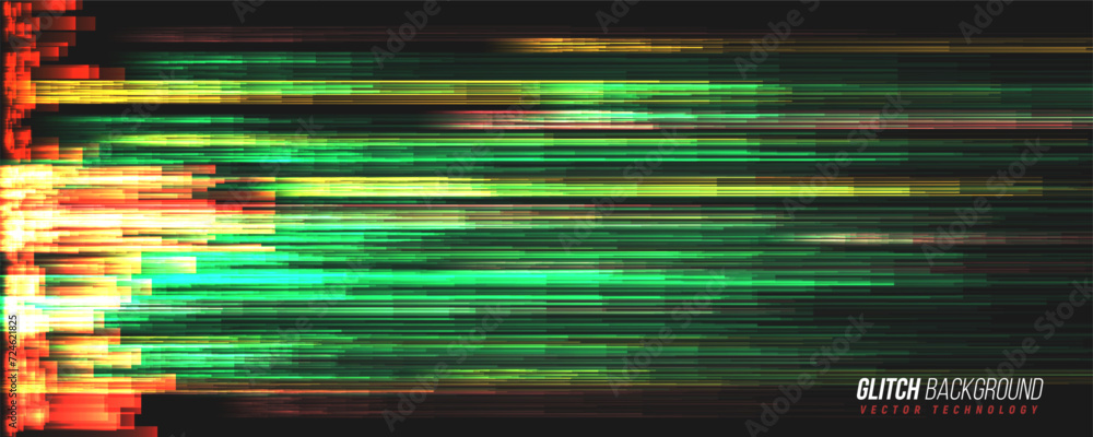 Poster glitch background. abstract noise effect, error signal, television technical problem. vector illustr
