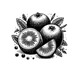 Kiwi Hand Drawn Vector Illustration graphic Fruit