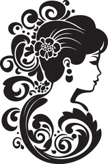 Floral Elegance Essence Black Vector Logo 