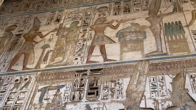 Ancient egyptian bas relief in Karnak temple, Luxor