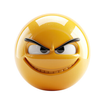 3d icon smirking face emoji isolated on transparent background
