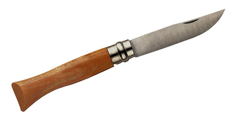 photo détaillée d'un couteau en bois détouré - obrazy, fototapety, plakaty