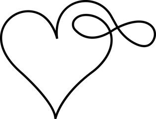 Heart lines bundle hand drawn doodle love black icon set isolated on transparent background. Vector collection for valentine day invitation or greeting card drawn design text divider