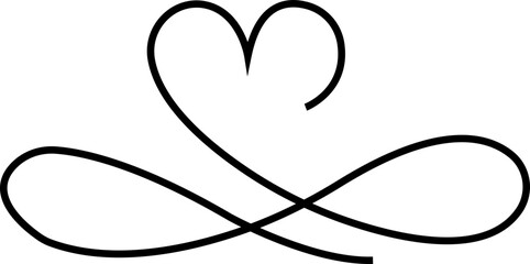 Heart lines bundle hand drawn doodle love black icon set isolated on transparent background. Vector collection for valentine day invitation or greeting card drawn design text divider