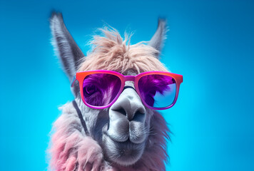 A llama wearing sunglasses