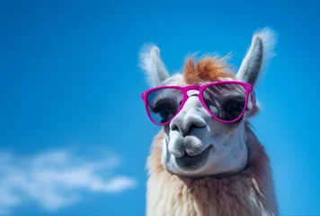Poster A llama wearing sunglasses © Sasit