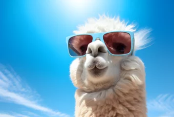 Poster A llama wearing sunglasses © Sasit